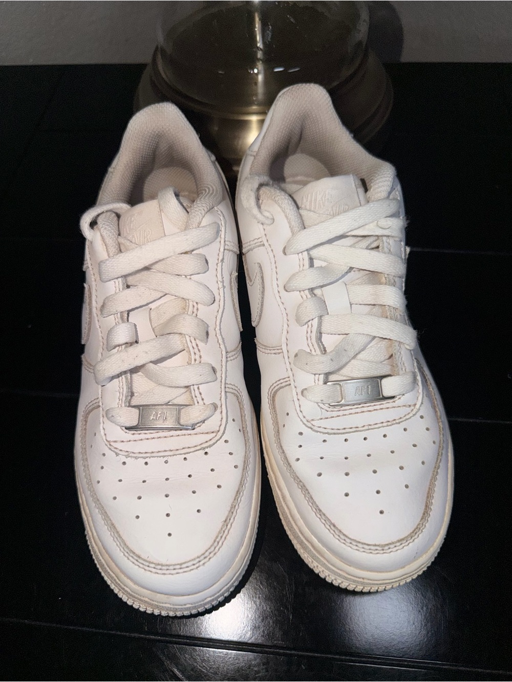 Nike Kids' White Leather Low-Top Sneakers